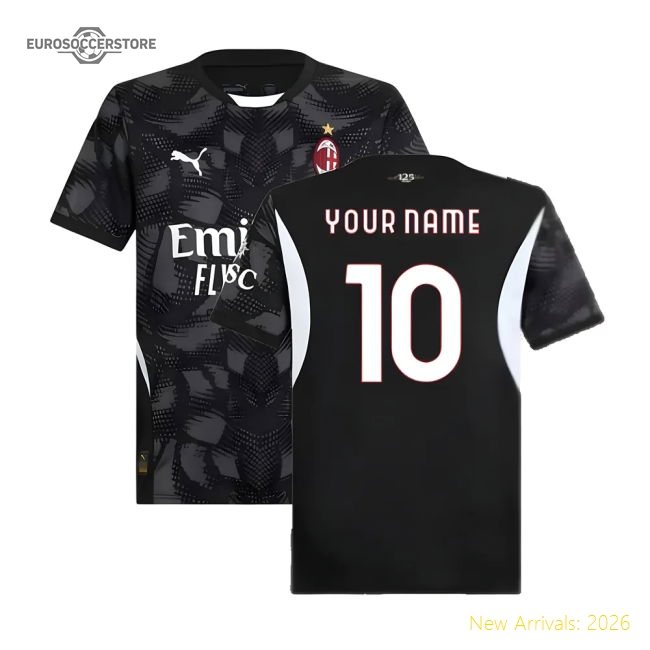 2024-2025 AC Milan Home Goalkeeper Shirt (Black) (Your Name)-The Soccer Shirt Hub