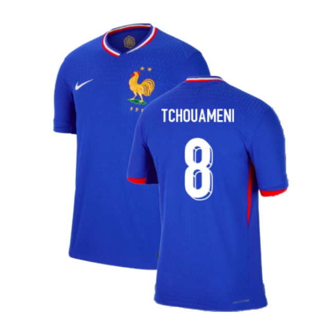 2024-2025 France Dri-FIT ADV Match Home Shirt (Tchouameni 8)-The Soccer Shirt Hub