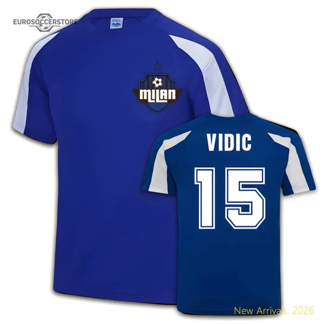 Nemanja Vidic Inter Milan Sports Training Jersey (blue) - Kids-The Soccer Shirt Hub