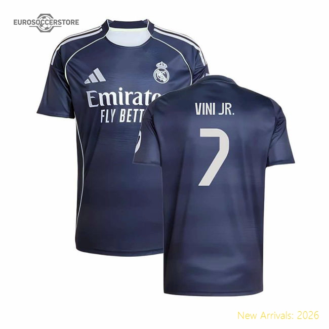 2025-2026 Real Madrid Away Shirt (Vini Jr. 7)-The Soccer Shirt Hub