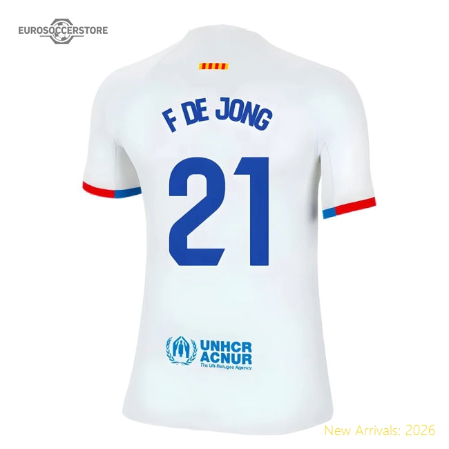 2023-2024 Barcelona Away Shirt (Kids) (F De Jong 21)-The Soccer Shirt Hub