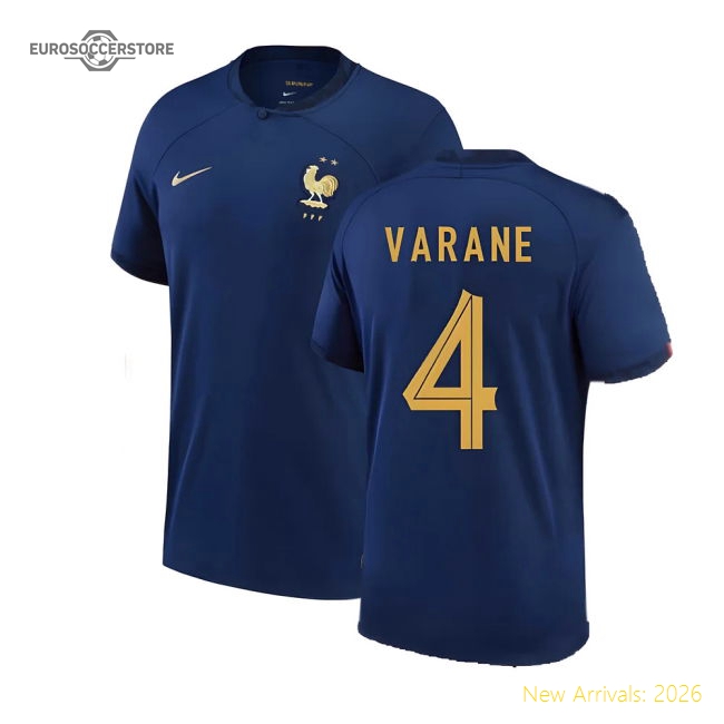 2022-2023 France Home Shirt (VARANE 4)-The Soccer Shirt Hub