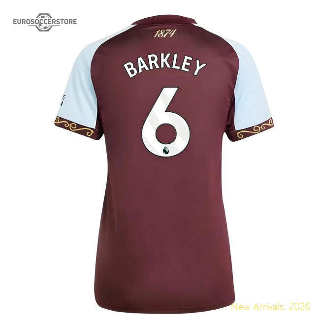 2025-2026 Aston Villa Home Shirt (Womens) (Barkley 6)-The Soccer Shirt Hub