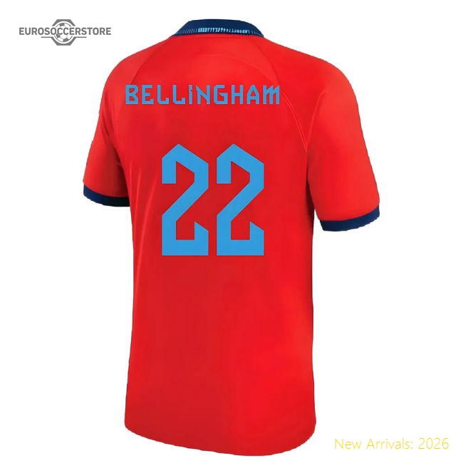 2022-2023 England Away Shirt (Bellingham 22)-The Soccer Shirt Hub