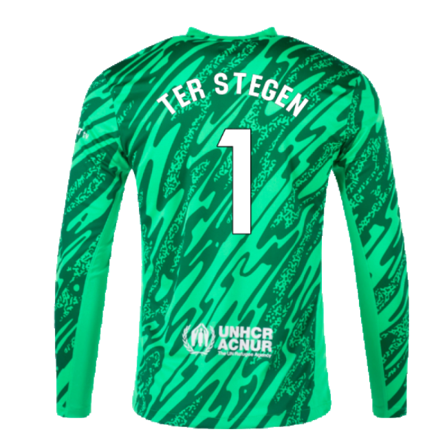 2024-2025 Barcelona Home Goalkeeper Shirt (Green) (Ter Stegen 1)-The Soccer Shirt Hub