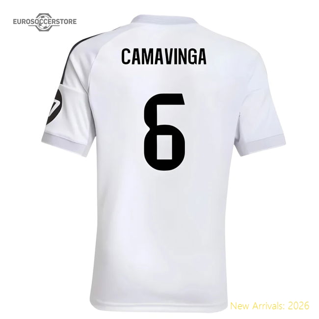 2025-2026 Real Madrid Home Shirt (Kids) (Camavinga 6)-The Soccer Shirt Hub
