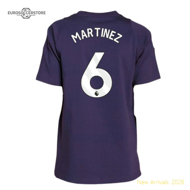 2025-2026 Man Utd Training Tee (Aurora Plum) - Kids (Martinez 6)-The Soccer Shirt Hub