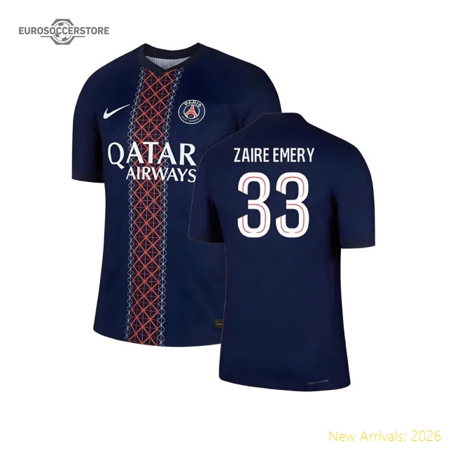 2025-2026 PSG Home Dri-Fit ADV Authentic Shirt (Zaire Emery 33)-The Soccer Shirt Hub