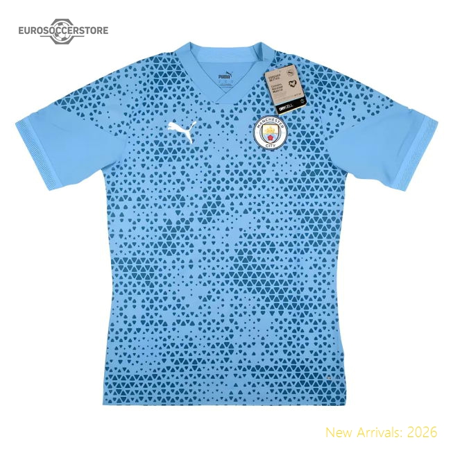 2023-2024 Man City Training Jersey Pro (Light Blue)-The Soccer Shirt Hub