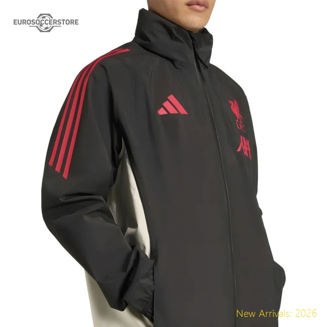 2025-2026 Liverpool Rain Jacket (Black)-The Soccer Shirt Hub