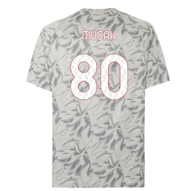 2025-2026 AC Milan Warm Up Jersey (Smokey Gray) (Musah 80)-The Soccer Shirt Hub