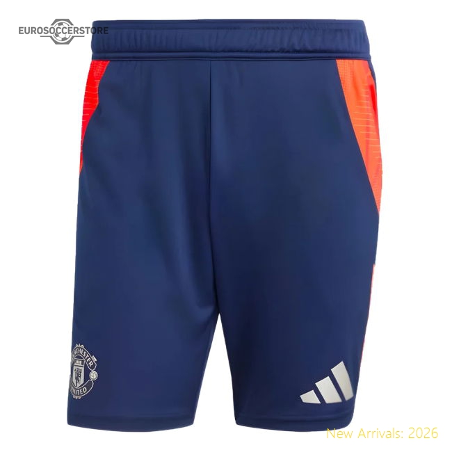 2024-2025 Man Utd Training Shorts (Night Indigo)-The Soccer Shirt Hub