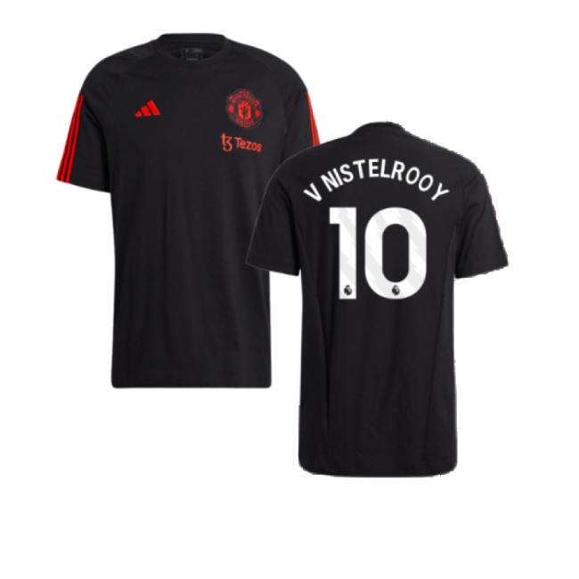 2023-2024 Man Utd Training Tee (Black) (V Nistelrooy 10)-The Soccer Shirt Hub