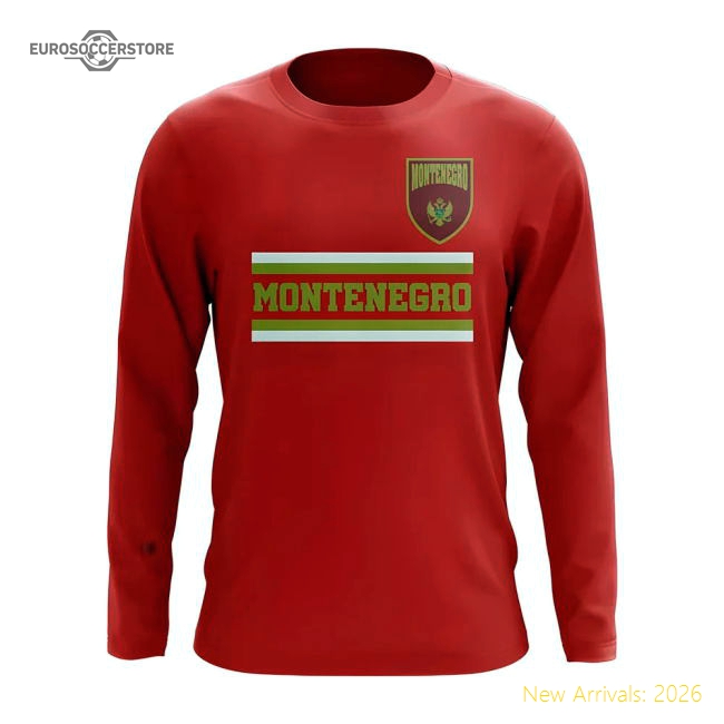 Montenegro Core Football Country Long Sleeve T-Shirt (Red)-The Soccer Shirt Hub