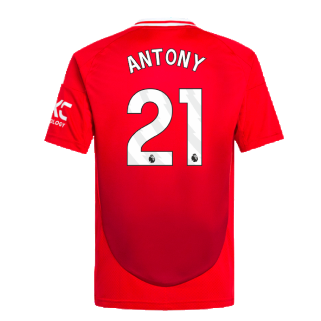 2024-2025 Man Utd Home Shirt (Kids) (Antony 21)-The Soccer Shirt Hub