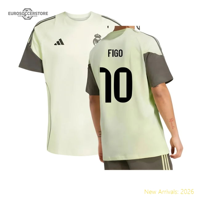 2025-2026 Real Madrid Training Tee (Almost Lime) (Figo 10)-The Soccer Shirt Hub