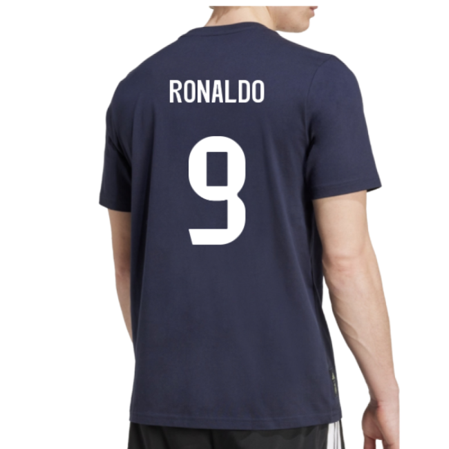 2025-2026 Real Madrid Seasonal Graphic Tee (Legend Ink) (Ronaldo 9)-The Soccer Shirt Hub