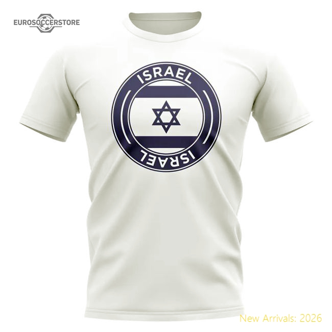 Israel Football Badge T-Shirt (White)-The Soccer Shirt Hub