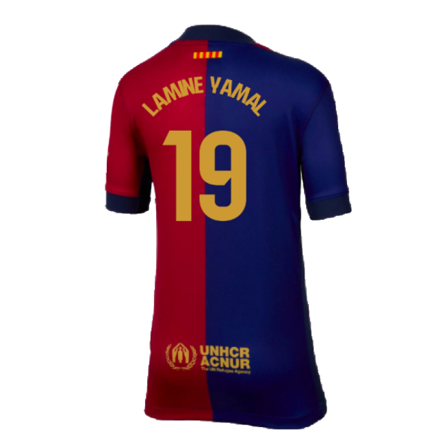 2024-2025 Barcelona Home Shirt (Kids) (Lamine Yamal 19)-The Soccer Shirt Hub