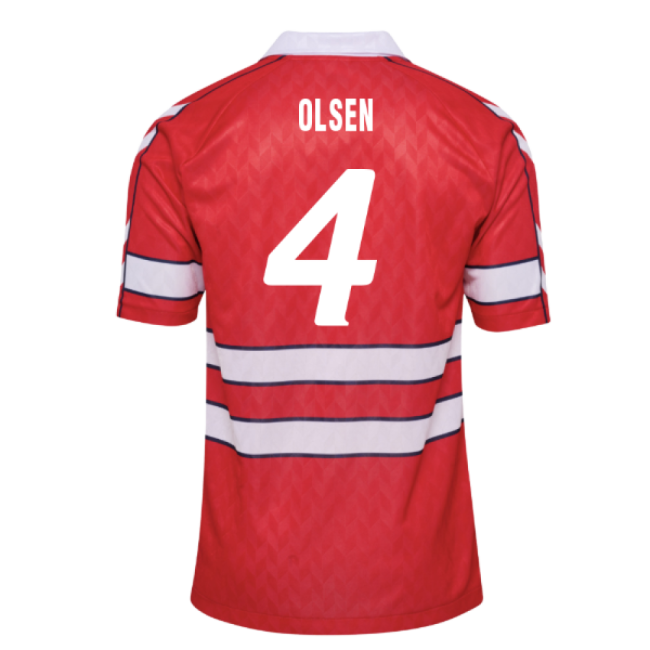 1988 Denmark Home Retro Shirt (Olsen 4)-The Soccer Shirt Hub