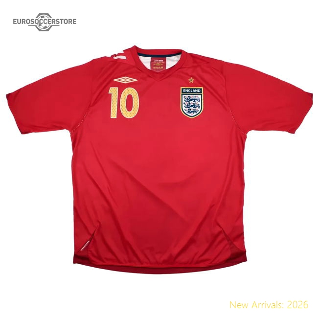 England 2006-08 Away Shirt (XL) Owen #10 (Excellent)-The Soccer Shirt Hub