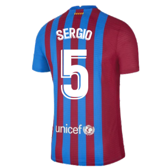 2021-2022 Barcelona Vapor Match Home Shirt (SERGIO 5)-The Soccer Shirt Hub