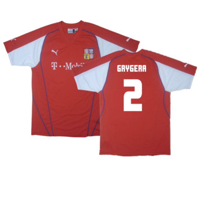 Czech Republic 2003-04 Home Shirt ((Excellent) XL) (Grygera 2)-The Soccer Shirt Hub