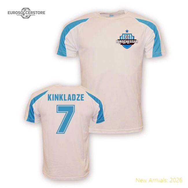 Georgi Kinkladze Man City Sports Training Jersey (white)-The Soccer Shirt Hub