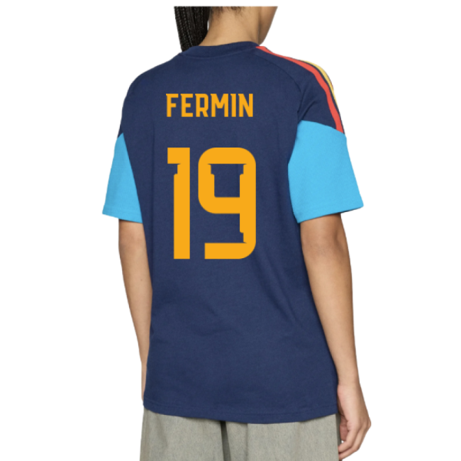 2026-2027 Spain Training Tee (Night Indigo) (Fermin 19)-The Soccer Shirt Hub