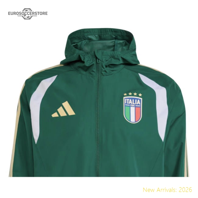 2026-2027 Italy Allweather Jacket (Green)-The Soccer Shirt Hub