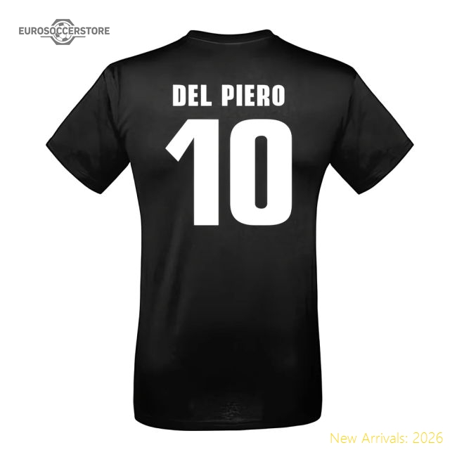 Forza Juventus T-Shirt (Black) - Del Piero 10-The Soccer Shirt Hub