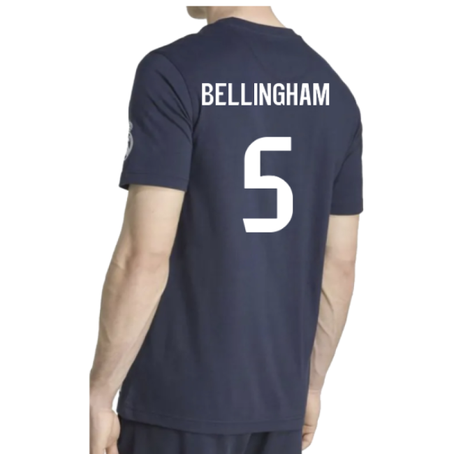 2025-2026 Real Madrid US Tee (Navy) (Bellingham 5)-The Soccer Shirt Hub