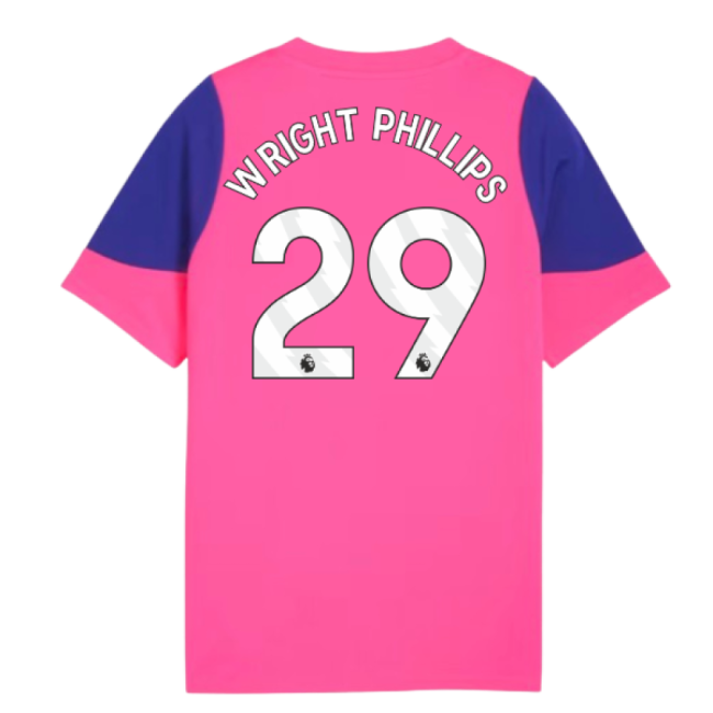2025-2026 Man City Training Jersey (Fluro Pink) - Kids (Wright Phillips 29)-The Soccer Shirt Hub