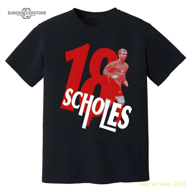 Paul Scholes Man United Premier League Legend T-Shirt (Black)-The Soccer Shirt Hub