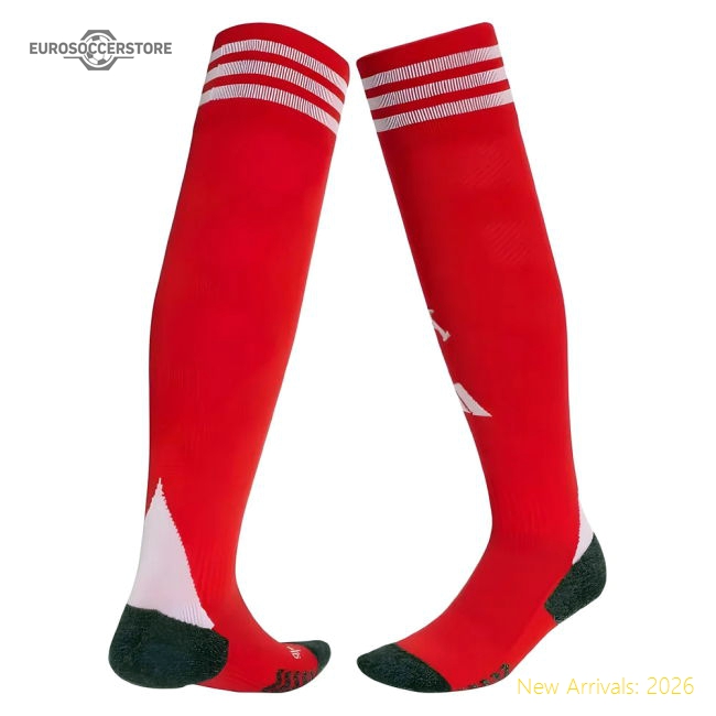 2025-2026 Arsenal Home Socks (Red)-The Soccer Shirt Hub