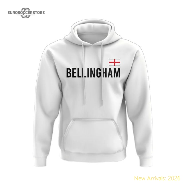 Jude Bellingham England Name Hoody (White)-The Soccer Shirt Hub