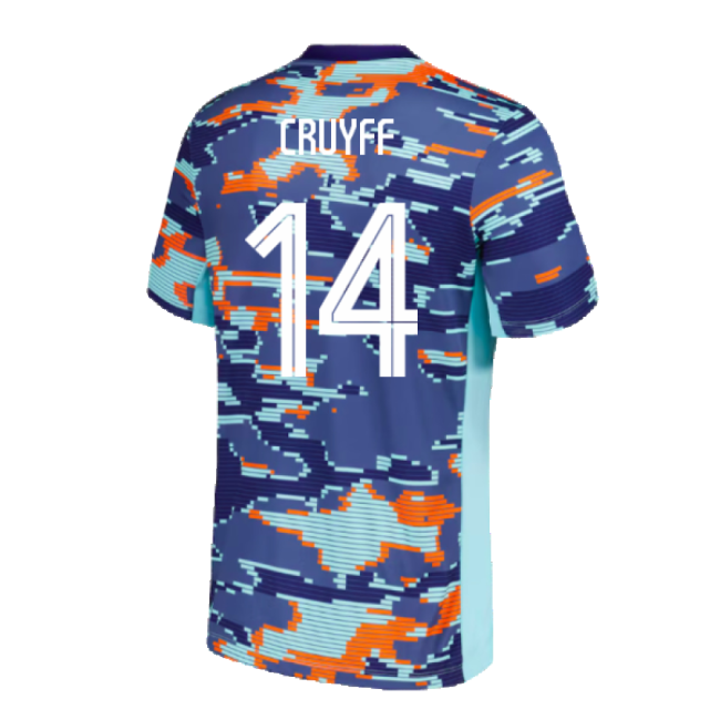 2024-2025 Netherlands Pre-Match Training Shirt (Blue) - Kids (Cruyff 14)-The Soccer Shirt Hub