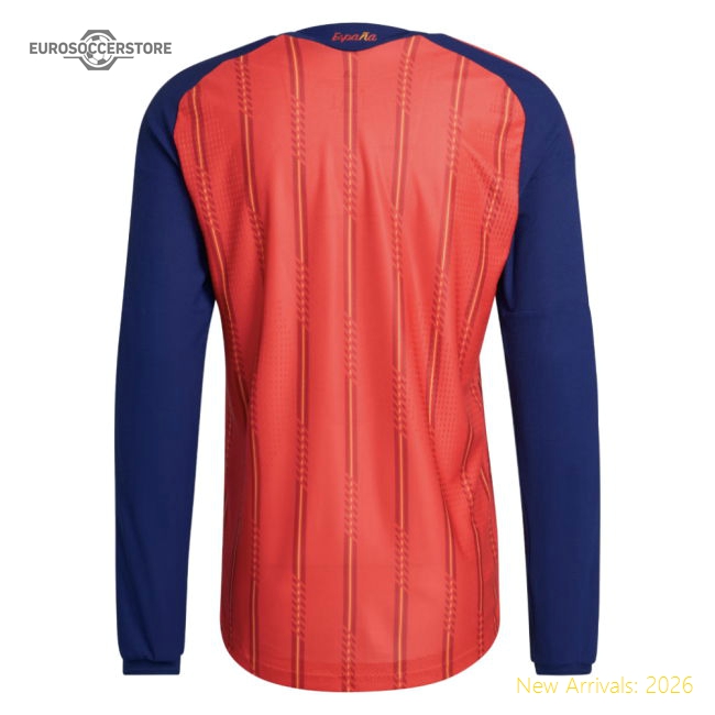 2026-2027 Spain Authentic Long Sleeve Home Shirt-The Soccer Shirt Hub