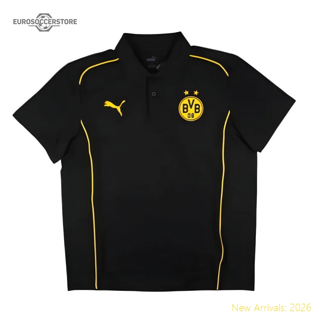 2024-2025 Borussia Dortmund Casuals Polo Shirt (Black)-The Soccer Shirt Hub