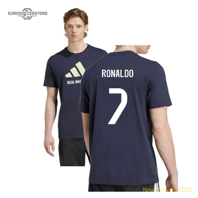 2025-2026 Real Madrid Seasonal Graphic Tee (Legend Ink) (Ronaldo 7)-The Soccer Shirt Hub