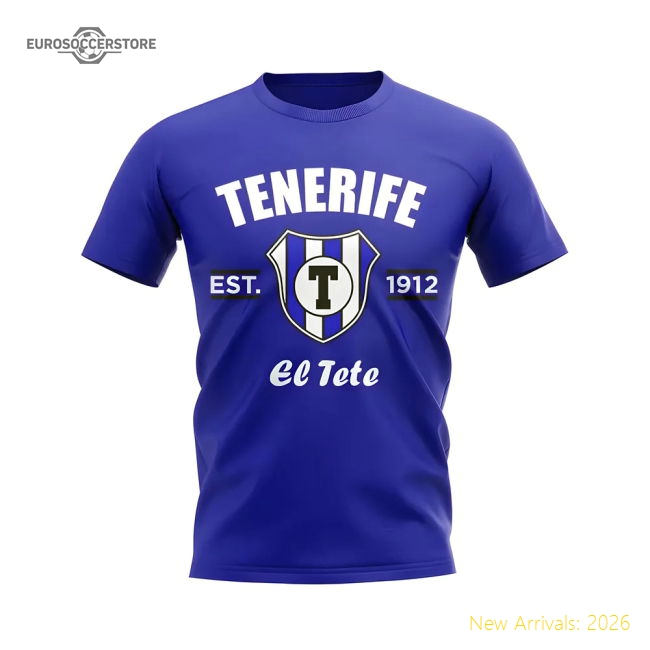 Tenerife Established Football T-Shirt (Blue)-The Soccer Shirt Hub