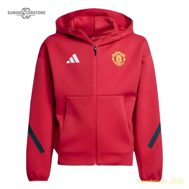 2025-2026 Man Utd Anthem Jacket (Red) - Kids-The Soccer Shirt Hub