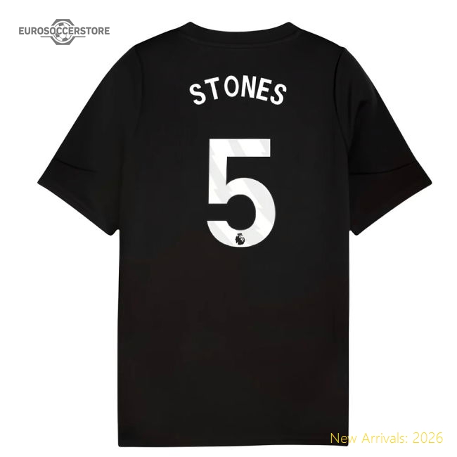 2025-2026 Man City Training Jersey (Black) - Kids (Stones 5)-The Soccer Shirt Hub