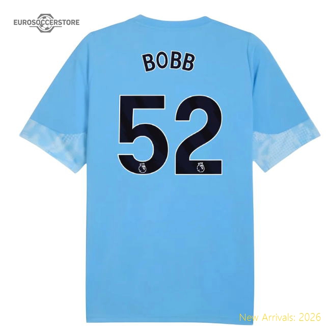 2025-2026 Man City Training Jersey (Light Blue) - Kids (Bobb 52)-The Soccer Shirt Hub