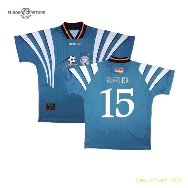 Germany 1996-98 Away Shirt ((Very Good) S) (Kohler 15)-The Soccer Shirt Hub