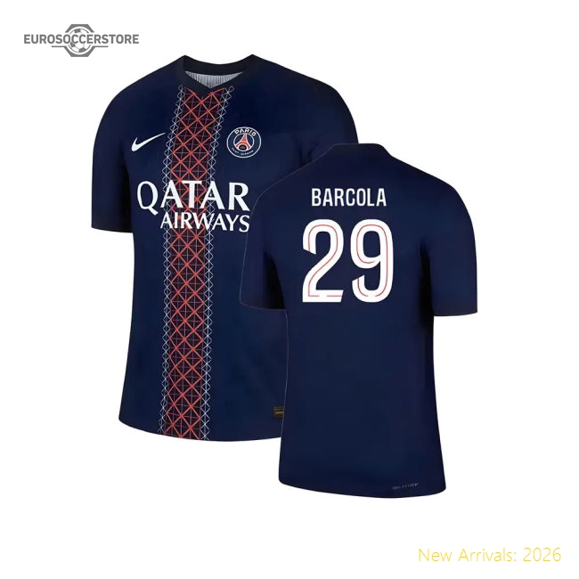2025-2026 PSG Home Dri-Fit ADV Authentic Shirt (Barcola 29)-The Soccer Shirt Hub