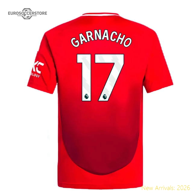 2024-2025 Man Utd Home Shirt (Kids) (Garnacho 17)-The Soccer Shirt Hub