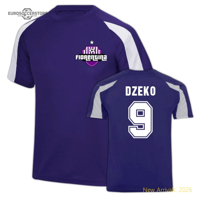 Edin Dzeko Fiorentina Sport Training Jersey (Purple)-The Soccer Shirt Hub