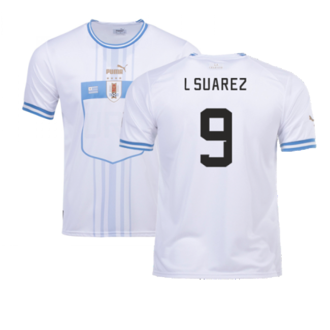 2022-2023 Uruguay Away Shirt (L Suarez 9)-The Soccer Shirt Hub
