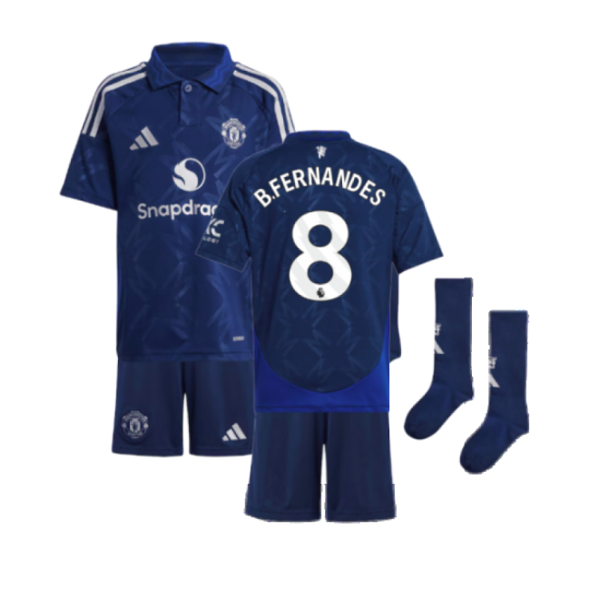 2024-2025 Man Utd Away Mini Kit (B.Fernandes 8)-The Soccer Shirt Hub